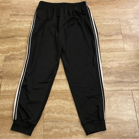 Mens Highlands Stretch Jogger Pants Size XL Black With Side White Striped - Picture 1 of 10